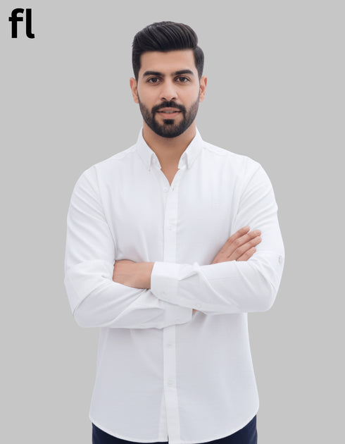 Off White Chambray Casual Shirt